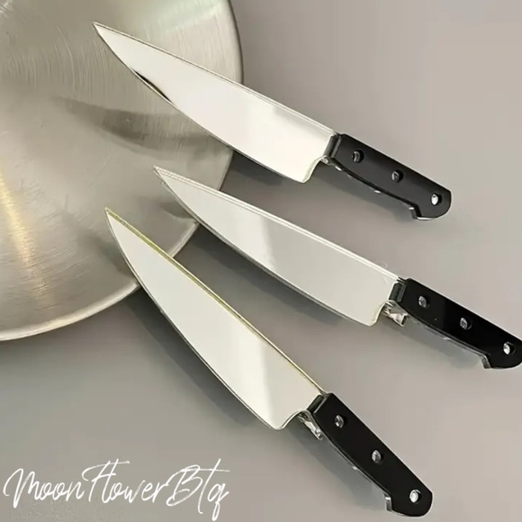 Punk Goth Kitchen Knife Hair Clip Set - 3pcs - Picture 2 of 5